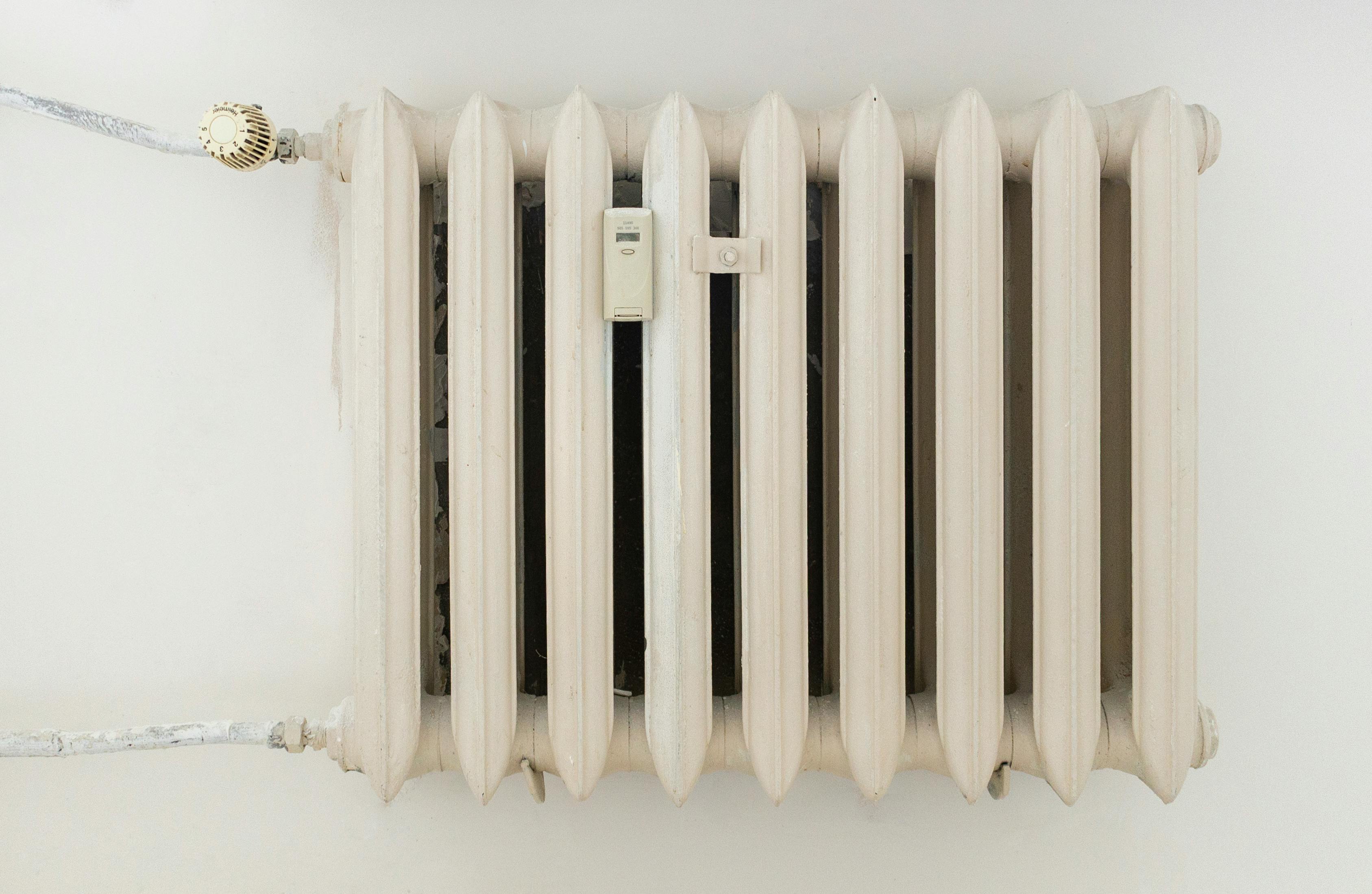 White radiator heater on wall